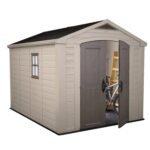 Keter 8’x11′ Factor Heavy Duty Plastic Garden Shed – Beige - Image 2