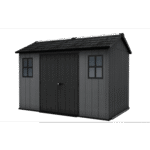 Keter 11’x7.5′ Newton Plus Side Entry Plastic Shed – Dark Grey
