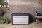 Denali 100 Gallon Resin Large Deck Box – Grey / Black - Image 3
