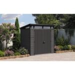 Keter 7x 7 Cortina Heavy Duty Plastic Pent Shed – Dark Grey - Image 5