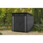 Keter 7x 7 Cortina Heavy Duty Plastic Pent Shed – Dark Grey - Image 3
