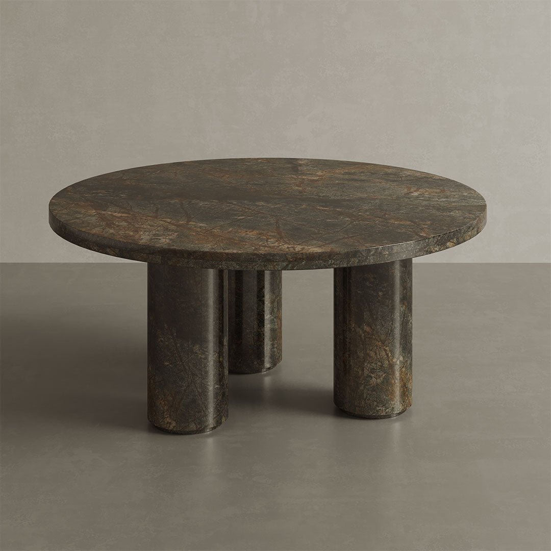 Casoli-Forest-Green-Marble-90cm-Coffee-Table-img2.jpg Casoli Marble Coffee Table, Forest Green - Image 1