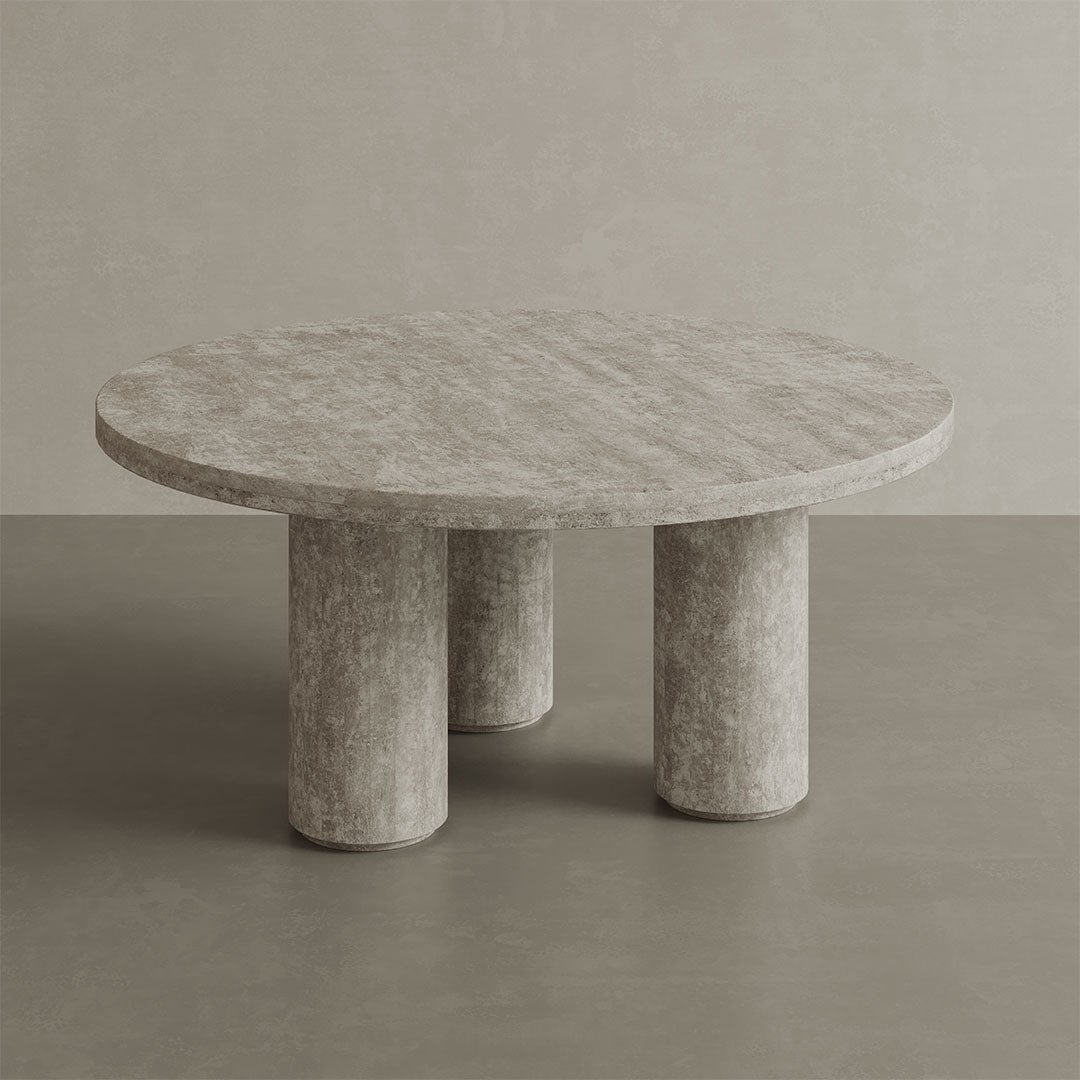 Casoli-White-Travertine-90cm-Coffee-Table-img2.jpg Casoli Travertine Coffee Table, White - Image 1