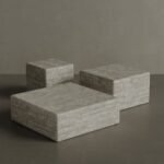 Cerazo Travertine Coffee Table, White - Image 2