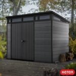 Keter 9x 7 Cortina Heavy Duty Plastic Pent Shed – Dark Grey - Image 6