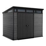 Keter 9x 7 Cortina Heavy Duty Plastic Pent Shed – Dark Grey