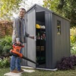 Keter 4×6 Darwin Heavy Duty Plastic Garden Shed – Grey - Image 3