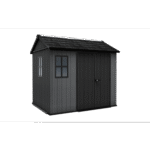 Keter 9×7.5 Newton Plus Side Entry Plastic Shed – Dark Grey
