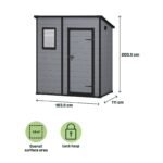 Klikstrom Senner 6×4 ft Pent Grey Shed with floor & 1 window - Image 7
