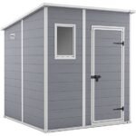 Keter 6 x 6 Manor Plastic Pent Garden Storage Shed – Grey