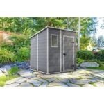 Keter 6 x 6 Manor Plastic Pent Garden Storage Shed – Grey - Image 9