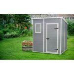 Keter 6 x 6 Manor Plastic Pent Garden Storage Shed – Grey - Image 8