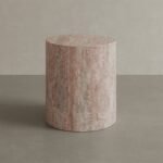 Porto Travertine Side Table, Red