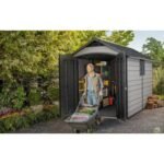 Keter 7.5’x11′ Premier Heavy Duty Plastic Shed – Grey - Image 2