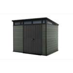Keter 9x 7 Cortina Heavy Duty Plastic Pent Shed – Green