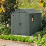 Keter 6×8 Darwin Heavy Duty Plastic Garden Shed – Green - Image 2
